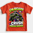 thumbnail image 1 of Godmerch Boys Back To School Cotton Shirt Monster Truck PreSchool Graphic Tee, 1 of 6