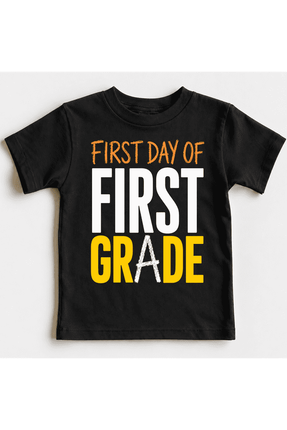 Boys Girls First Day of First Grade Back To School Cotton Shirts Graphic Comfortable Tee