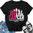 thumbnail image 1 of Godmerch Christian Heal Cancer For With God Nothing Is Impossible Luke 1:37 Pink Ribbon T-Shirt, 1 of 6