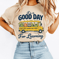 thumbnail image 1 of Godmerch Good Day for Learning First Day of School Teacher Shirt for Women Back to School Cute School Bus Graphic Tee Gift Gift, 1 of 7