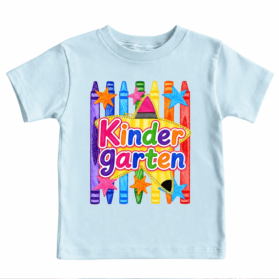 Godmerch Second Grade Shirt for Kids Cute Colorful Crayon Stars Back to School Graphic T Shirt