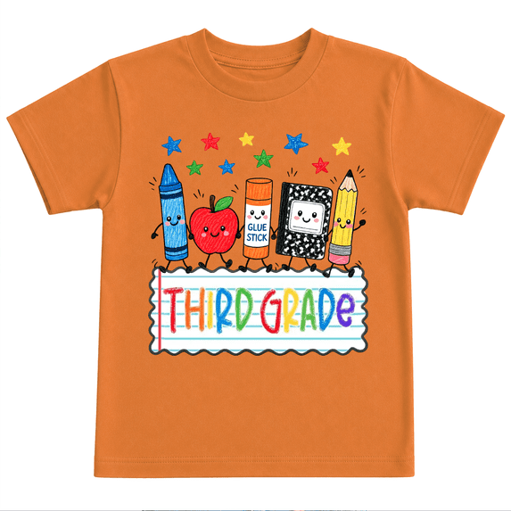 Godmerch Third Grade Shirt for Kids Cute School Supplies Back to School Graphic T Shirt