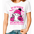 thumbnail image 1 of Godmerch Women's Breast Cancer Awareness Halloween Boo Graphic Tee, 1 of 6