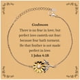 thumbnail image 1 of Godmom Sunflower Bracelet - Engraved Inspirational Gift for Mothers Day, Birthday, or Christmas - Perfect Love Casteth Out Fear, 1 of 5