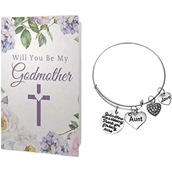 Godmother Bracelet and Card Gift Set- Godmother Gifts - Godmother Aunt Jewelry- Perfect Gift for Godmothers