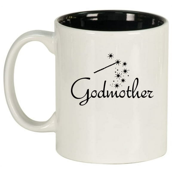 Godmother Ceramic Coffee Mug Tea Cup Gift for Her, Sister, Women, Family, Best Friend, Grandma, Cousin, Mom, Cute, Girlfriend, Wife, Mothers Day, Baptism, Birthday, Housewarming (11oz White)