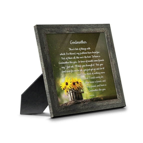 Godmother Gift From Godchild, Infant Baptism Gift, Religious Picture Frame, 8682BW