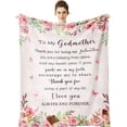 thumbnail image 1 of Godmother Gifts Blanket - Godmother Gifts from Godchild 60"X 50" Throw Blankets - Christian Gifts for Godmother - Baptism Gifts for Godmother Ideas, 1 of 6