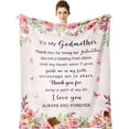 thumbnail image 1 of Godmother Gifts Blanket - Godmother Gifts from Godchild 60"X 50" Throw Blankets - Christian Gifts for Godmother - Baptism Gifts for Godmother Ideas, 1 of 6