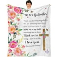 thumbnail image 1 of Godmother Gifts from Godchild, Godmother Birthday Gift, God Mother Gifts for Women, Christian Gifts for Godmother from Goddaughter or Godson, Baptism Gifts Throw Blanket 60 x 50 Inch, 1 of 1