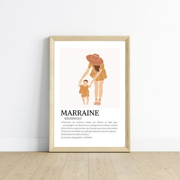 Godmother Poster - Original Godmother Request - Godmother By Les Petits - Wall Art Print, 8x12 UNFRAMED