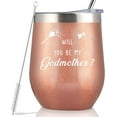 thumbnail image 1 of Godmother Proposal Gift 12oz Rose Golden Tumbler Coffee Cup Mug, "Will You Be My Godmother?" Announcement, Baby Gender Disclosure Shower, Best Friends Sister Presents, 1 of 6