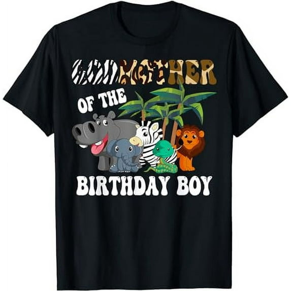 Godmother of the Birthday Boy Zoo Bday Safari Celebration T-Shirt