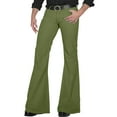 thumbnail image 1 of Huresd 70s Disco Pants for Men,Mens Bell Bottom Jeans Pants,60s 70s Bell Bottoms Vintage Denim Pants Jeans for Men Green M, 1 of 6