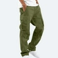thumbnail image 1 of Godokuleh Mens Casual Joggers Pants Hiking Drawstring Chino Cargo Pants Straight Leg Pants Green M, 1 of 7