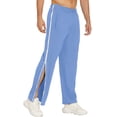 thumbnail image 1 of Godokuleh Mens Tear Away Basketball Pants 2 Side Zippers Snap Off Full Open Down Sweatpants Leg Post Surgery Pant with Pockets Light Blue 2XL, 1 of 5