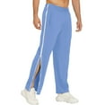 thumbnail image 1 of Godokuleh Mens Tear Away Basketball Pants 2 Side Zippers Snap Off Full Open Down Sweatpants Leg Post Surgery Pant with Pockets Light Blue 3XL, 1 of 5