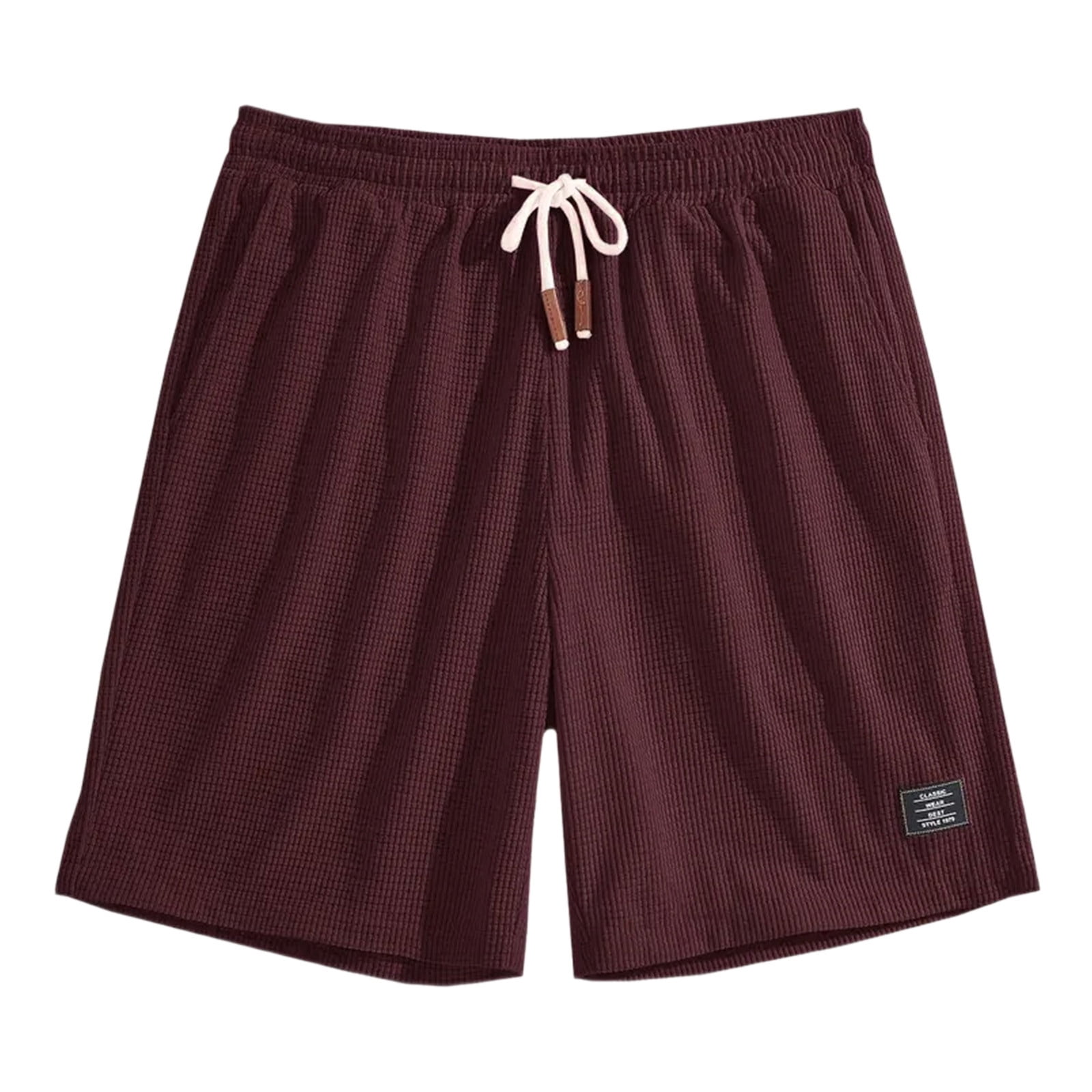 Mokaloha Men's Waffle Knit Shorts – Breathable, Loose Fit With