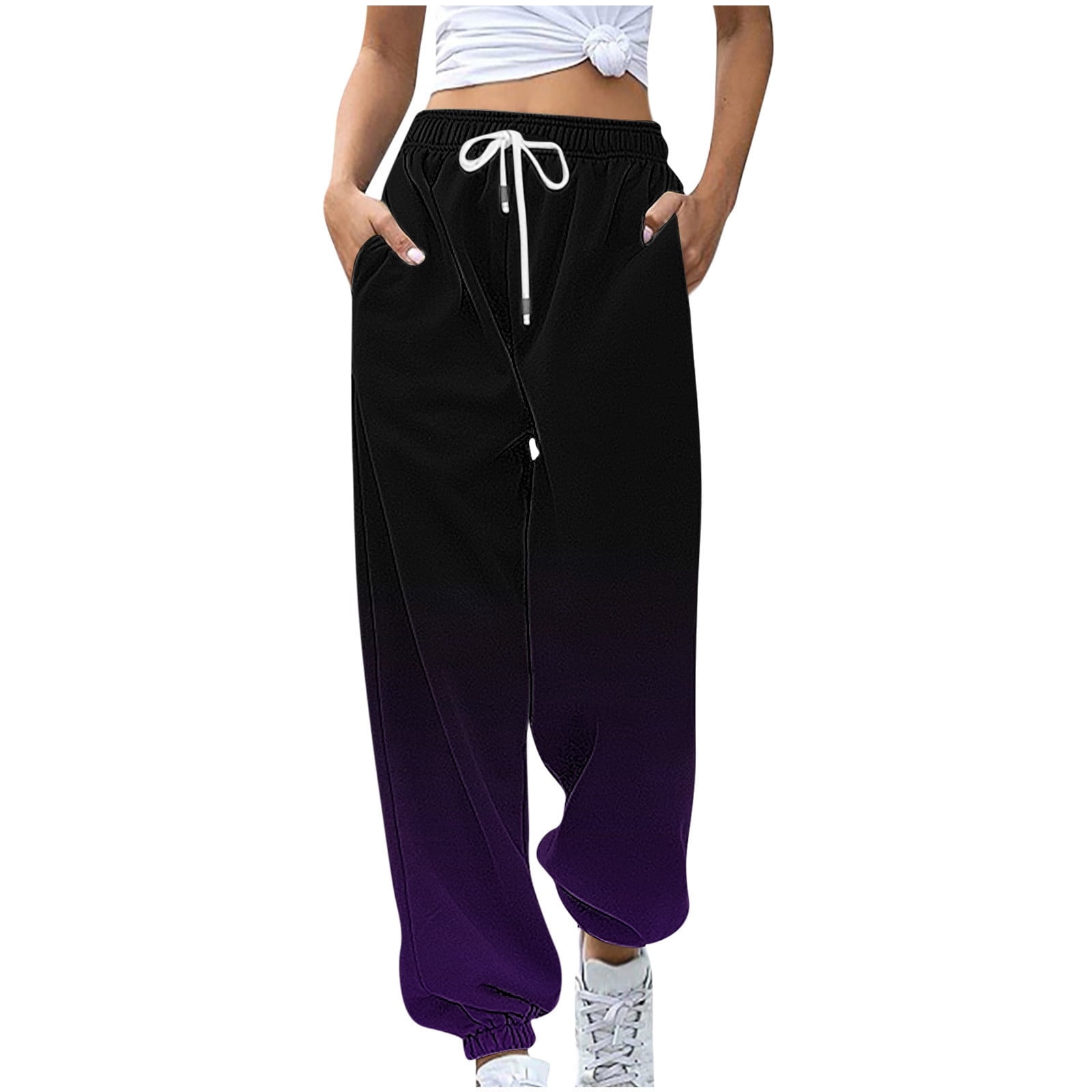 Godokuleh Womens Cinch Bottom Sweatpants Drawstring High Waist Sporty ...