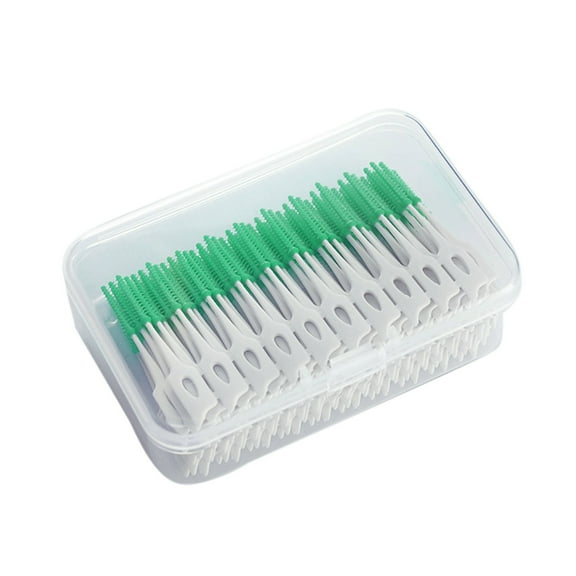 Godom 160pcs Double-ended Toothpicks Disposable Silicone Tooth Picks Floss Suitable for Youth Adults