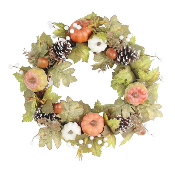 Godom 2024 Fall Wreaths For Front Door Autumn Leaf Pumpkin Berry Wreath Fall Decorations For Thanksgiving Farmhouse Home Outdoor Indoor Window Wall
