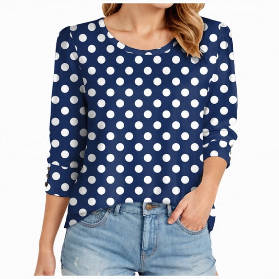 Godom 3/4 Length Sleeve Womens Tops 2025 Summer Crew Neck Shirts Tshirts