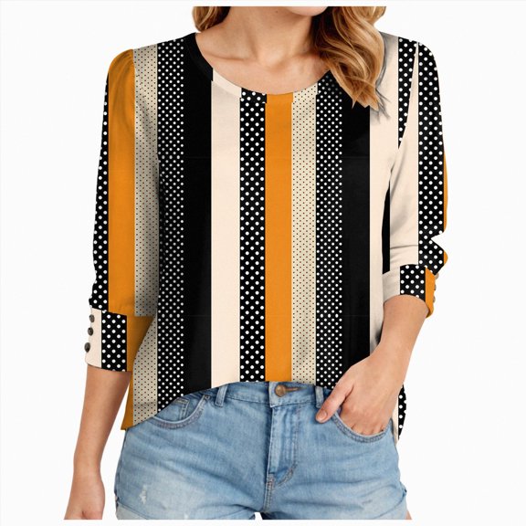 Godom 3/4 Length Sleeve Womens Tops 2025 Summer Crew Neck Shirts Tshirts