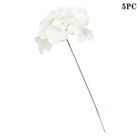 Godom 5Pcs Ivory Artificial Flowers Large Hydrangea Full Silk Hydrangea Flowers For Decor
