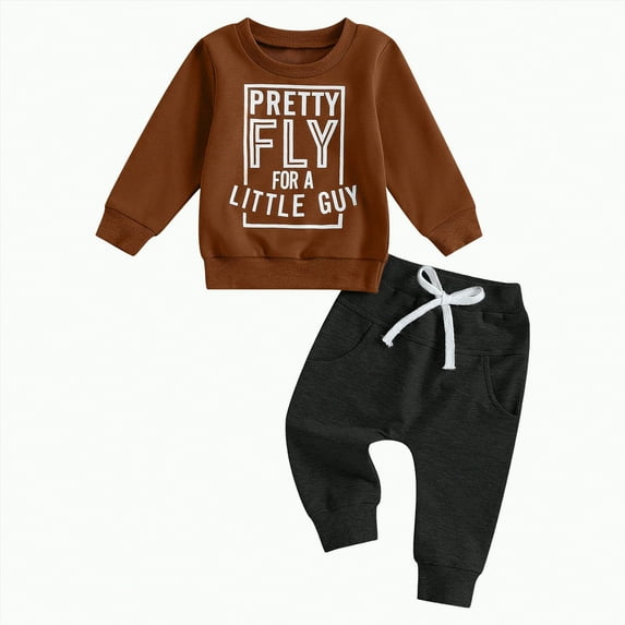 Godom Baby Boy Clothes 2-Piece Long Sleeve Tops and Pants Suit Fall Winter Clothes