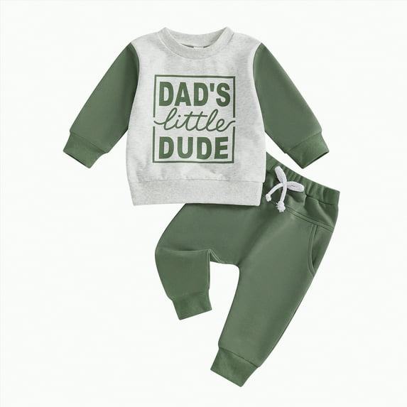 Godom Baby Boy Clothes 2pcs Little Boy Color Block Sweatshirts Jogger Pants Fall Winter Clothes