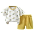 thumbnail image 1 of Godom Baby Boy Outfit Sets Cotton Crewneck Tees Shorts Beach Set 2 Pieces Outfit Toddler to Big Kid Sizes, 1 of 5