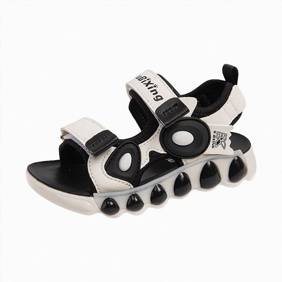 Godom Baby Girl Sandals Casual Adjustable Double Buckle Flat Sandal Slide for Toddler Little Big Kid