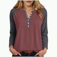 thumbnail image 1 of Godom Blouses for Women Fall Long Sleeves V Neck Tops Casual Knit Tunic Loose Fit T Shirt, 1 of 7