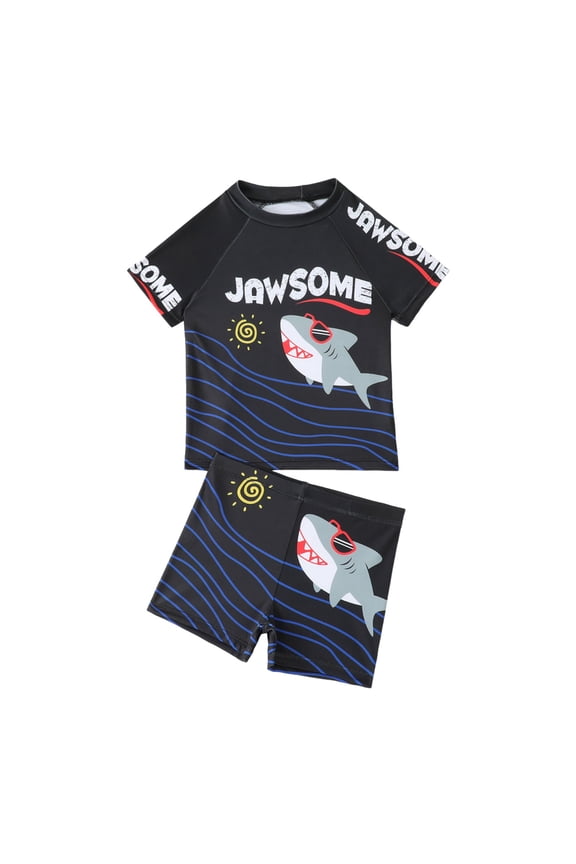 Boy Swim Trunks Set Rash Guard and Swim Trunks Outfit Sets Beachwear Bathing Suit