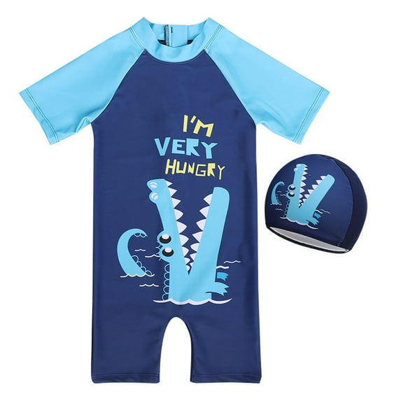 Godom Boys One Piece Swimsuit Rash Guard Swimsuit Kid Short Swimsuit UPF 50+ Sun Protection Sunsuit Sets