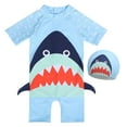 thumbnail image 1 of Godom Boys One Piece Swimsuit Rash Guard Swimsuit Kid Short Swimsuit UPF 50+ Sun Protection Surfing Suit for Kids, 1 of 2