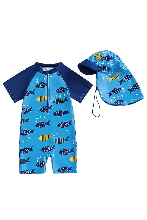 Boys One Piece Swimsuit Rash Guard Swimsuit Kid Swimwear Bathing Suits Sun Suit Sunsuit Sets
