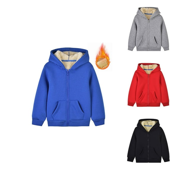 Godom Boys' Sweatshirt Soft Fleece Lined Zip Up Hoodie for Boys
