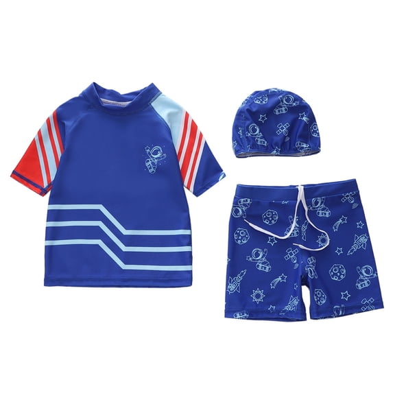 Godom Boys Swim Set Rash Guard and Swim Trunks Outfit Sets Beachwear Bathing Suit