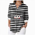 thumbnail image 1 of Godom Button Down Shirts for Women V Neck Funny Halloween Graphic Long Sleeve Tops Fall Blouse, 1 of 5