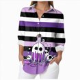 thumbnail image 1 of Godom Button Down Shirts for Women V Neck Funny Halloween Graphic Long Sleeve Tops Fall Blouse, 1 of 5