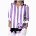 thumbnail image 1 of Godom Button Down Shirts for Women V Neck Funny Halloween Graphic Long Sleeve Tops Fall Blouse, 1 of 5
