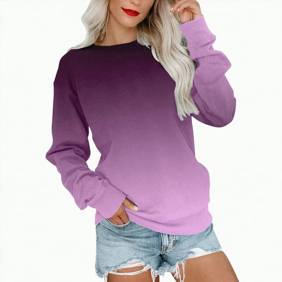 Godom Casual Womens Sweatshirts Crewneck Long Sleeve Tops Oversized Pullover Sweatshirt for Women