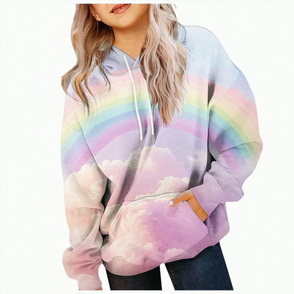 Godom Clothes for Kids Crew Neck Sweatshirts Girl Funny Tunic Pullover Girls Sweaters Hoodies for Teen Girls Trendy