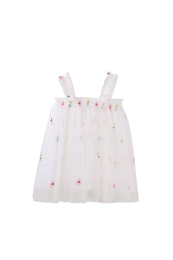 Dresses for Kids Summer Cotton Casual Swing Twirly Sundress Flower Girl Dress