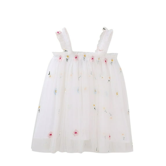 Godom Dresses for Kids Summer Cotton Casual Swing Twirly Sundress Flower Girl Dress