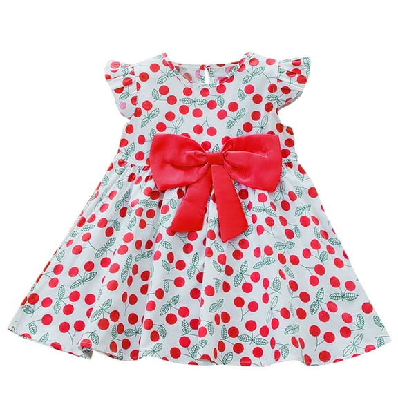 Godom Dresses for Kids Summer Dress Casual Print Short Sleeve Dresses Sundress Clothes for Kid