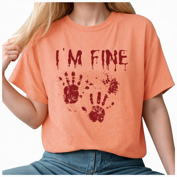 Godom Fall Shirts for Women Halloween Pumpkin Graphic Tees Tops Cute Autumn T-Shirt