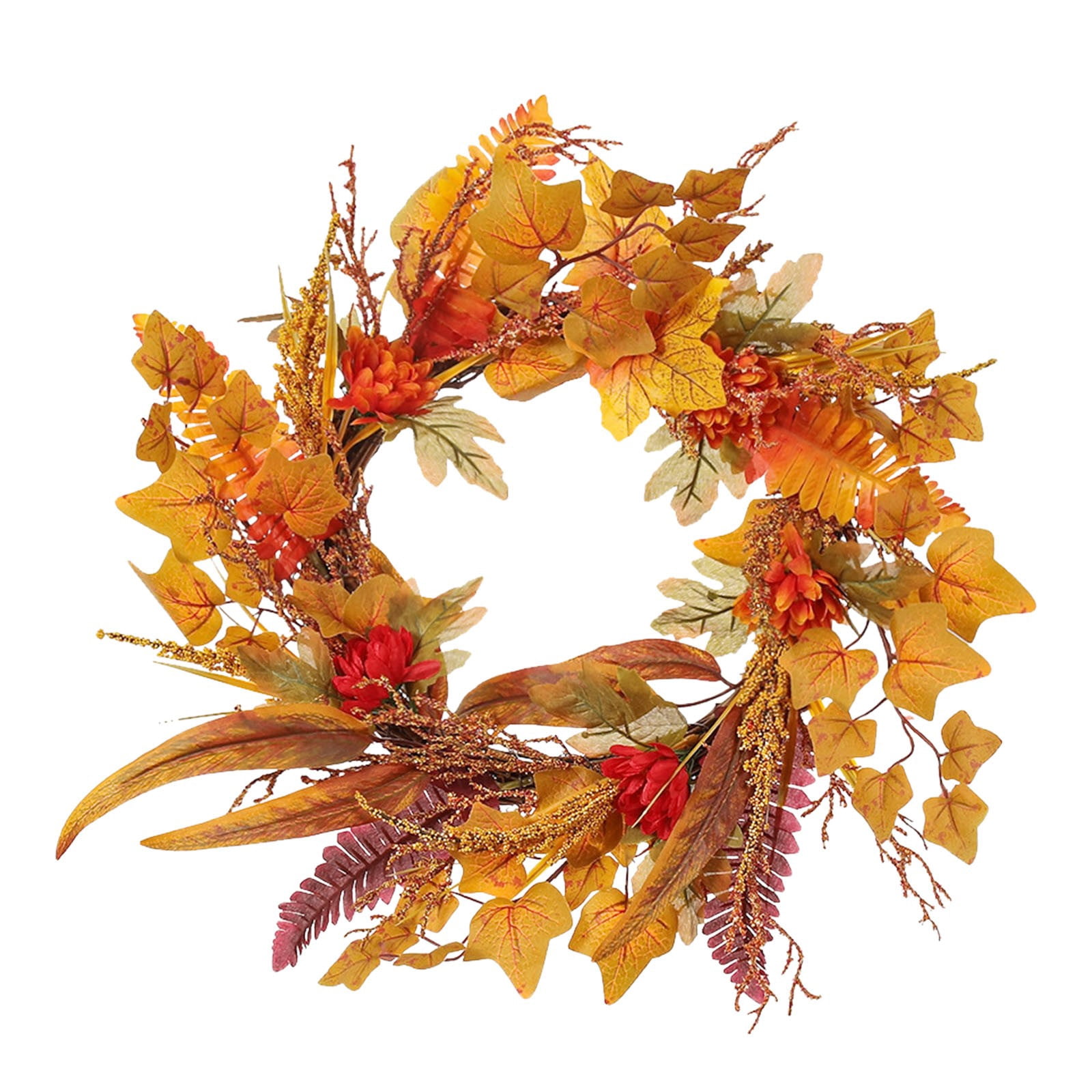 Godom Fall Wreaths For Front Door 18 Inch, Thanksgiving Maple Leaf ...