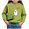 thumbnail image 1 of Godom Girls Casual Long Sleeve Sweatshirt Crew Neck Cute Halloween Print Pullover Relaxed Fit Tops, 1 of 4